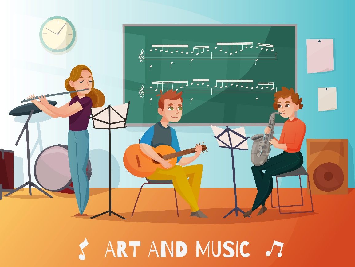 A group of people playing instruments in a classroom
AI-generated content may be incorrect.